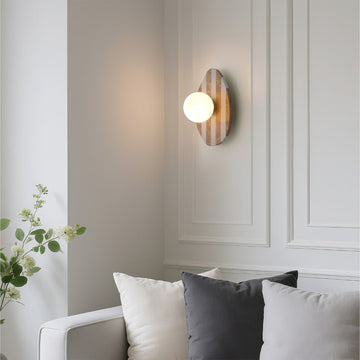 Tivoli 12" Modern Minimalist 1-Light Ovoid Travertine LED Wall Sconce